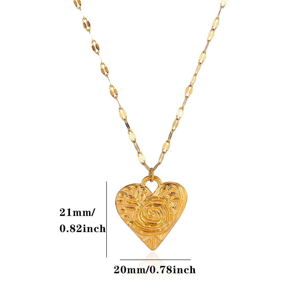 Stainless Steel Love Heart Necklace For Women Goth Vortex Texture Pendant Necklaces Lip Chain Charm Jewelry Birthday Gift