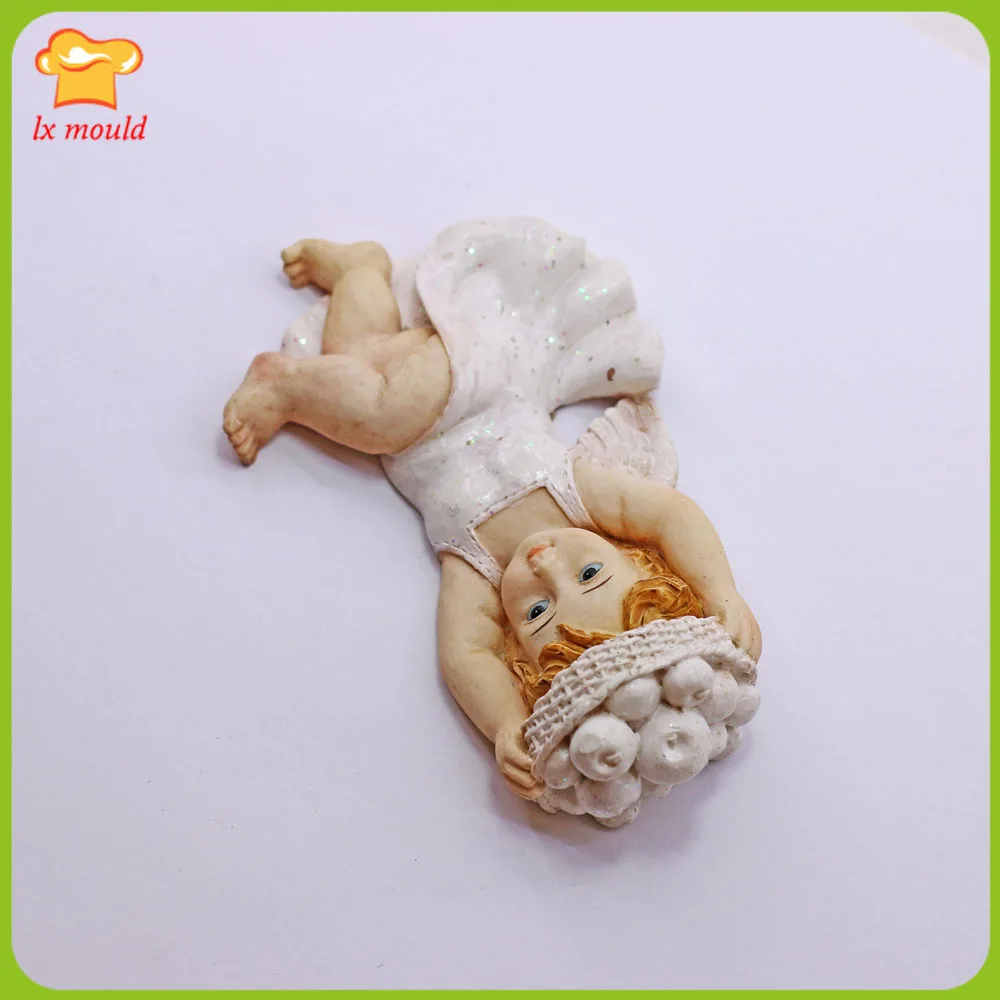 حصاد الملاك سيليكون فندان كعكة تزيين توبر العفن الشوكولاته الحلوى Sugarcraft الخبز العفن 3D عيد الميلاد التفاح فتاة