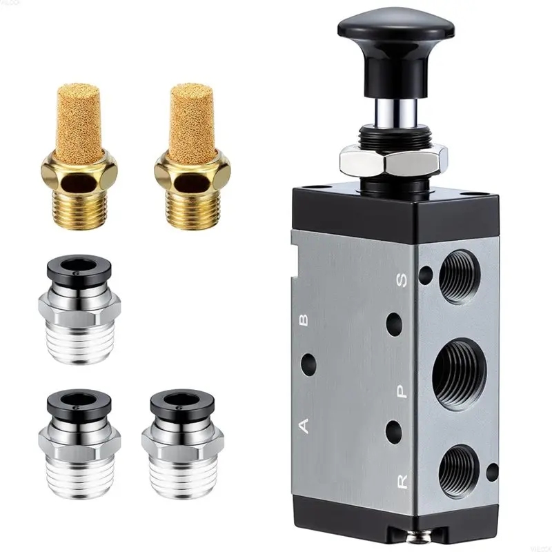 

【VALUE MONEY】Direct Driving 1/4" NPT Pneumatic Air Hand Lever Valve, 5 Way 2 Position Solenoid Valve Manual Control Type 4R210-0