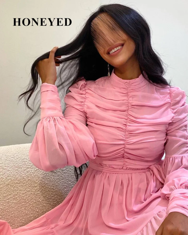 Honeyed 2023 Pink Prom Dress Full Polyester All Age Simple Chiffon o Neck Prom Dresses Prom Dress 2023 20230706 6 Low Price