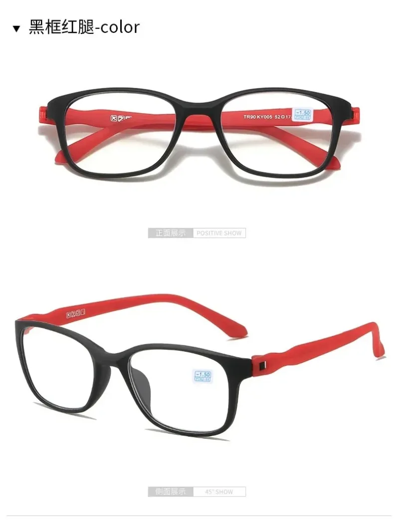 Unisex Fertig Myopie Brille Schwarz Männer Business Ultraleichte TR90 Brillengestell Brille Frau Blaulichtbrille 0-0,5 bis -6,0 – Detail 13
