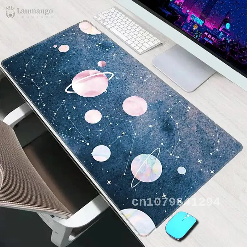 Space Galaxy Mouse Pad Large Kawaii Gaming Accessories Laptop Completo Varmilo Ковер Gabinete Pc Gamer Desk Mat Dywan Mousepad