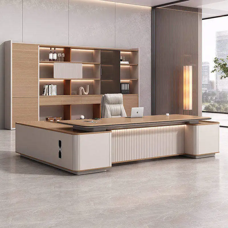 CEO Desk,Boss Table,Saint Lee'S Vacuum Forming Process Boss , Office , Chairman'S , CEO'S Desk, Simple And Modern Design, High-E