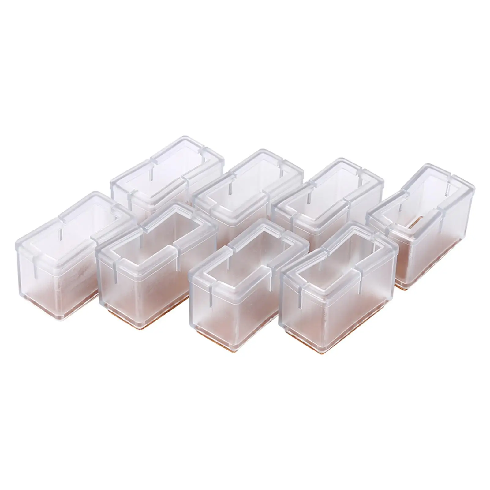 

8pcs Silicone Chair Leg Protectors - Transparent/Brown Furniture Feet Covers for Floor Protection