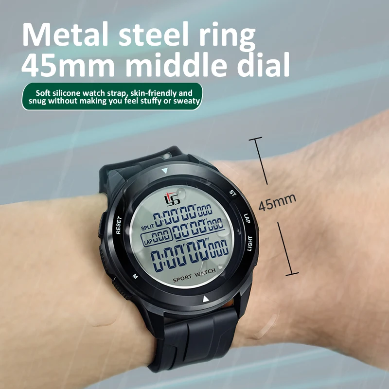 Chronometer, 100 Gruppen, Speicher, Stoppuhr, 0,001 Sekunden Genauigkeit, professionelle LCD-Digital-Sportuhr, wasserdicht, leuchtende Stoppuhr, Timer