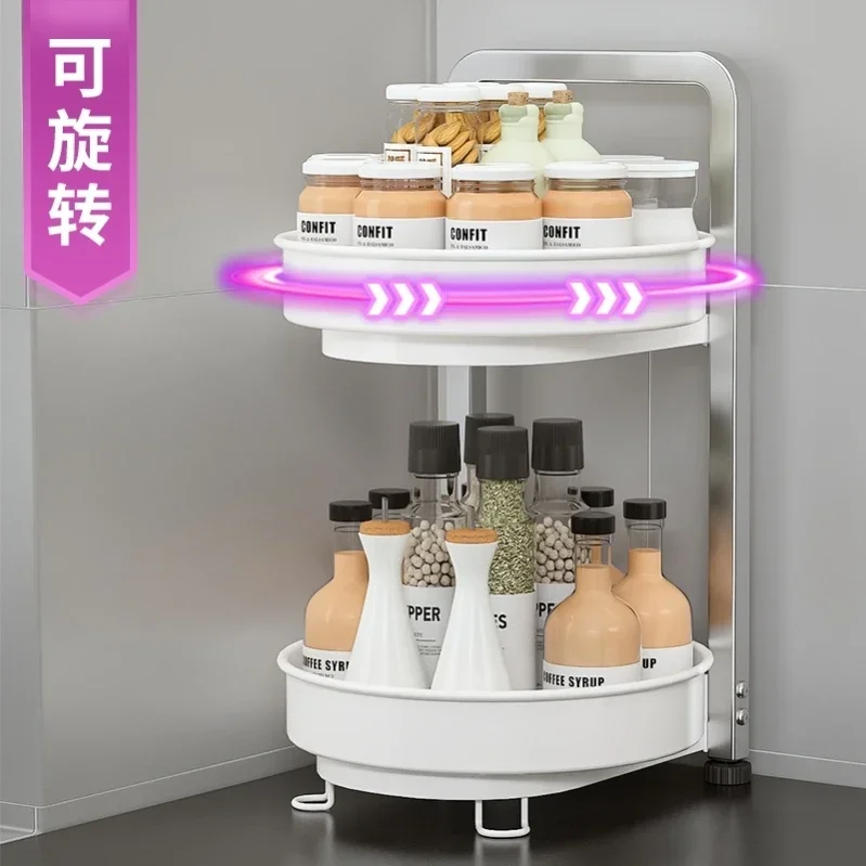 Rack de armazenamento de tempero rotativo importado, rack de tempero de cozinha, tempero de sal de bancada pode armazenamento de vendas quentes