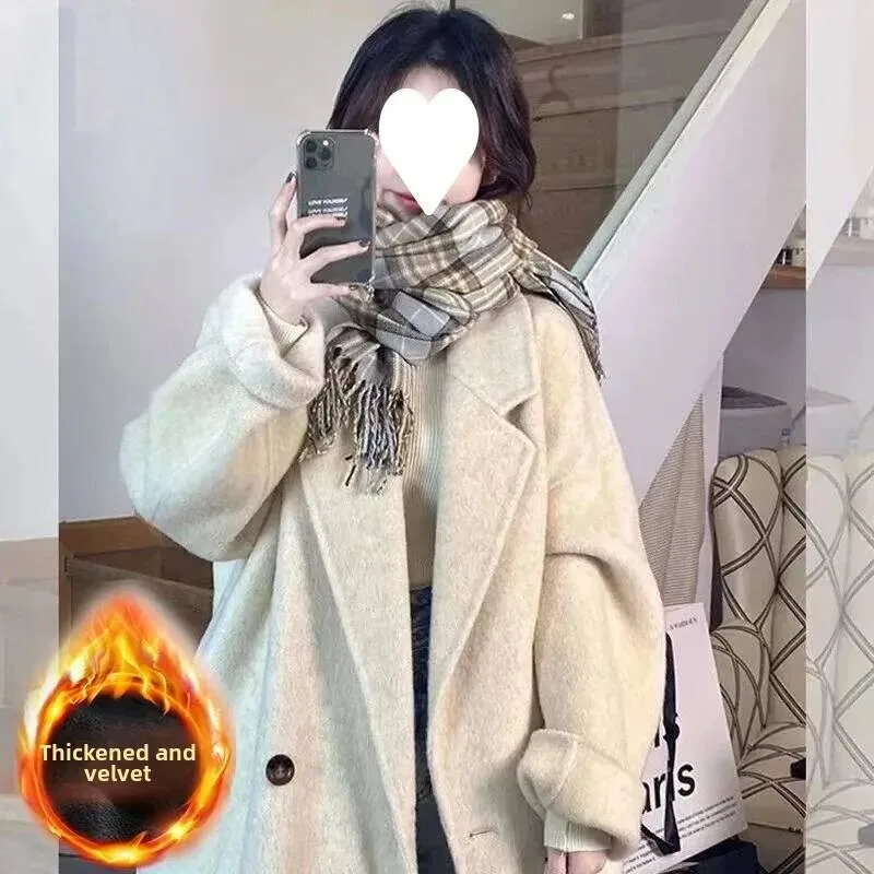 

Women's Thickened Medium-Length Woolen Outerwear Winter Jacket With Filling Large Size Casual Stylish Coat