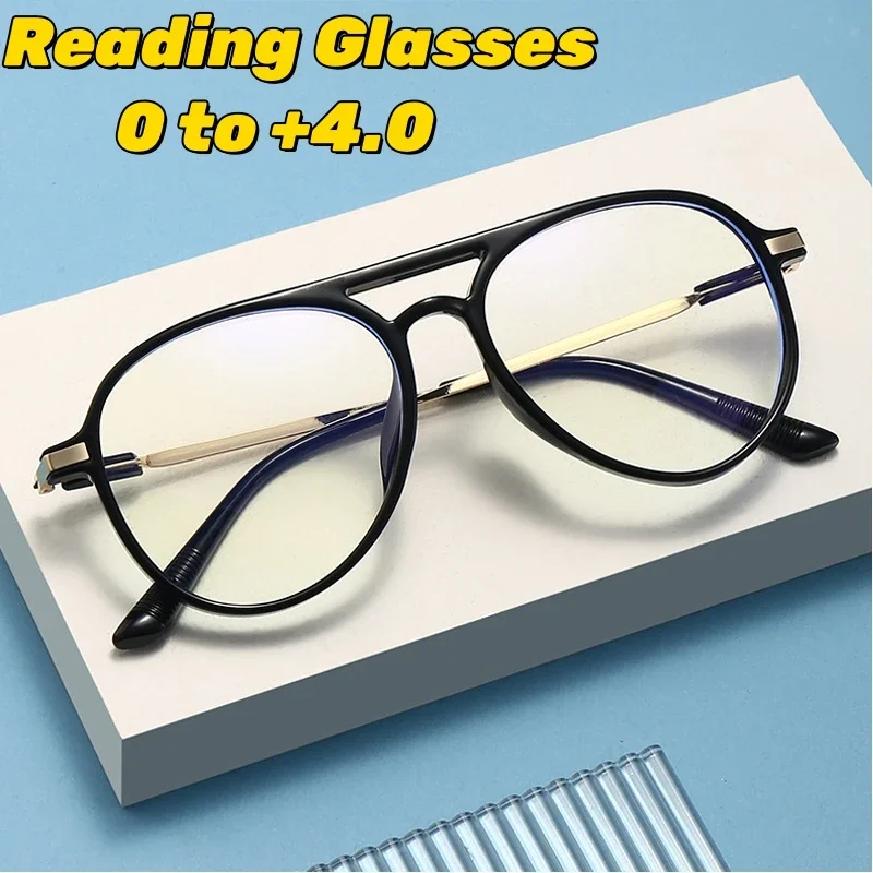 Double Beam Anti-blue Reading Eyewear High-definition Elderly Presbyopia Glasses Ultra Light Unisex Optical Spectacle Eyeglass