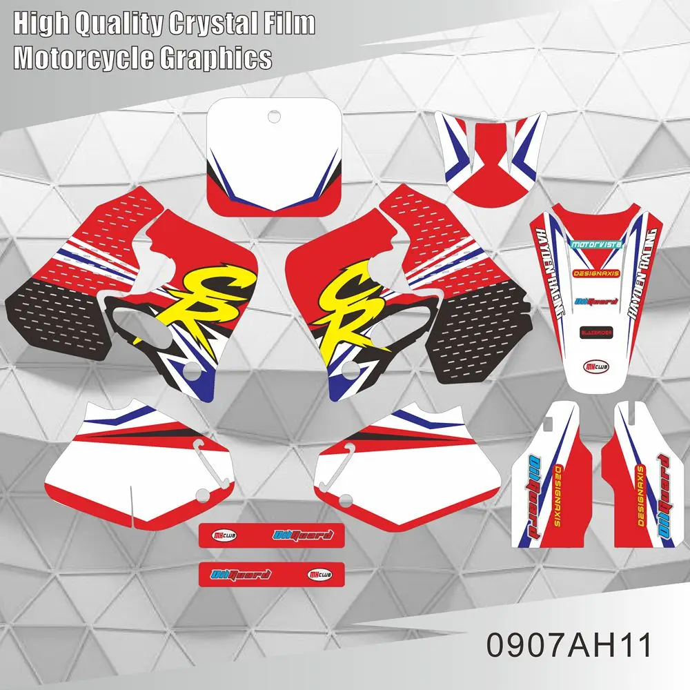 Dla HONDA CR 125 CR 250 CR125 CR250 1993 1994 naklejki graficzne naklejki tło motocykla numer niestandardowy nazwa