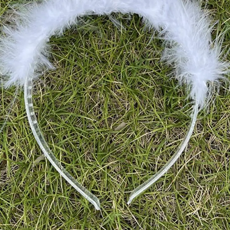 

652F Рождественские ленты для волос со снежинками, повязка на голову с перьями, новинка, праздничный головной убор