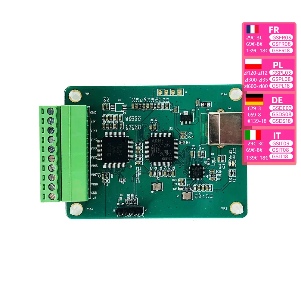 AD7606 Multi-channel AD Data Acquisition Module 16-bit ADC 8-channel Synchronous USB High-speed Interface Control