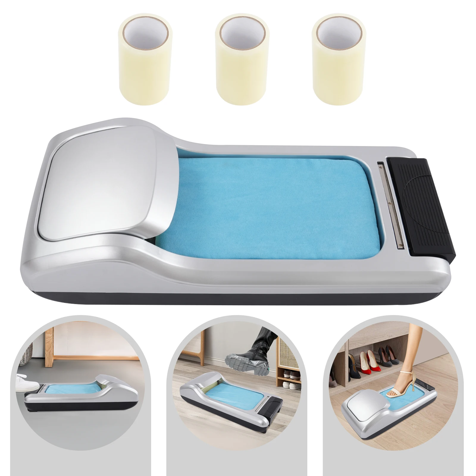 

Shoe Film Dispenser, Shoe Film Machine with 3 Rolls* Shoe Films, Shoe Film Machine for Home, Shop and Office for large shoes,