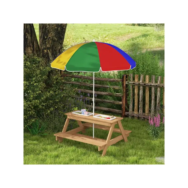 

Детский уличный стол для пикника с зонтиком для развлечения на заднем дворе