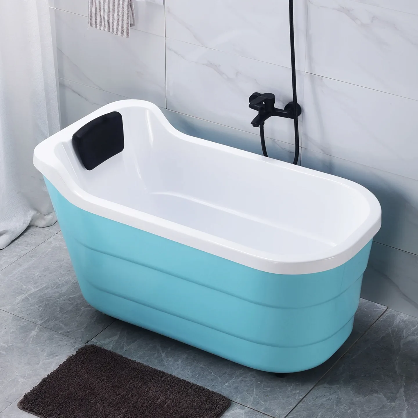 gb-Color Acrylic Bathtub, Double-layer Thermal Insulation, Freestanding Bathtub, Boat-shaped Bathtub, Small