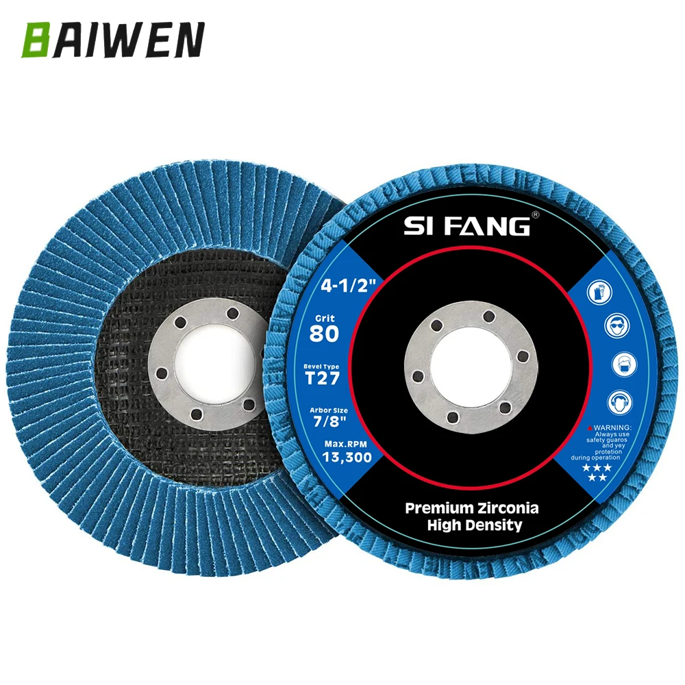 2pcs 4.5inch Flap Discs T27 Zirconia Grinding Wheels 40/60/80/120 Grit Professional Flap Discs Sanding For Angle Grinder