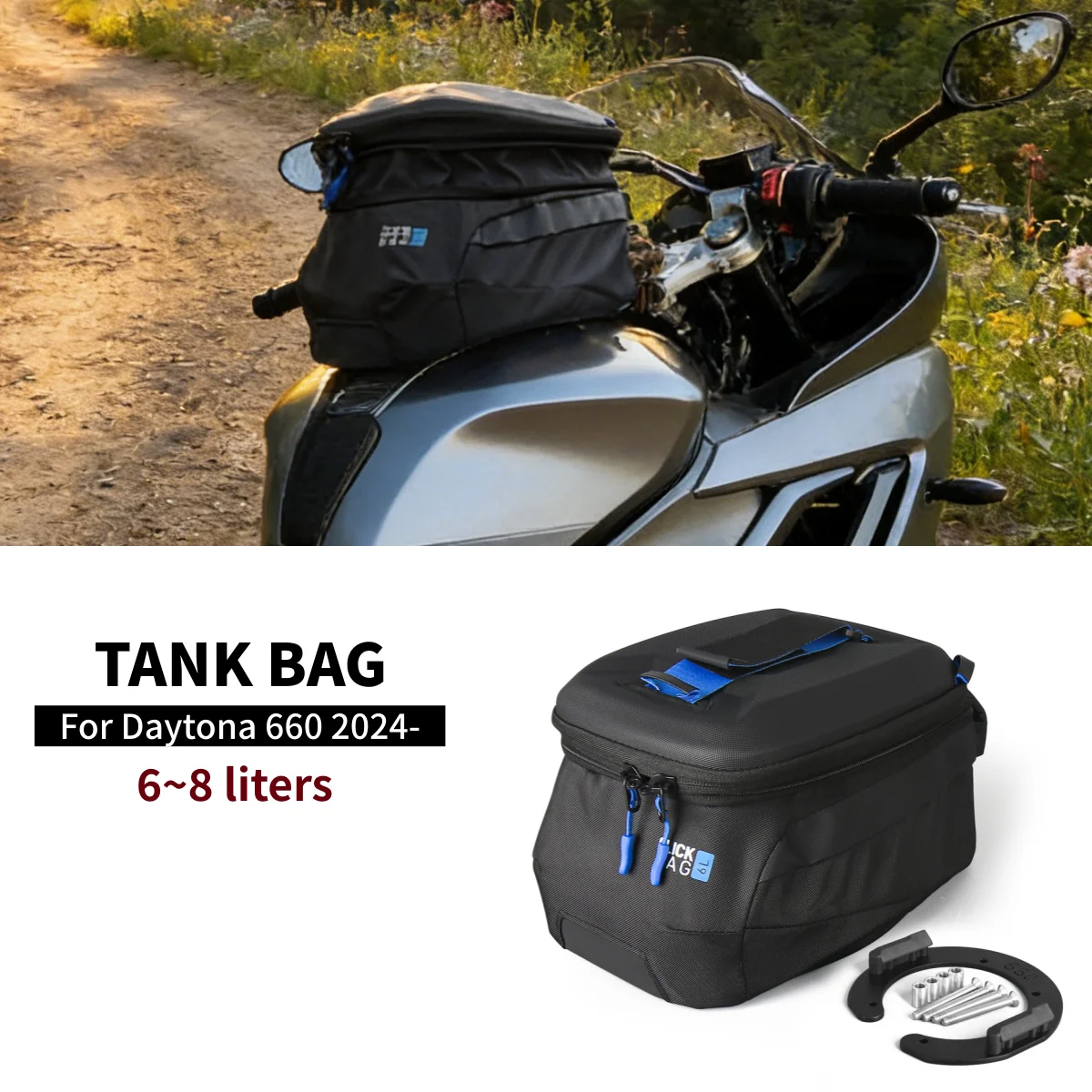 

For Daytona 660 DAYTONA660 2024 2025 2026 Motorcycle Fuel Tank Bag Quick Release Luggage Storage Bags Waterproof 6L~8L Tank Bag
