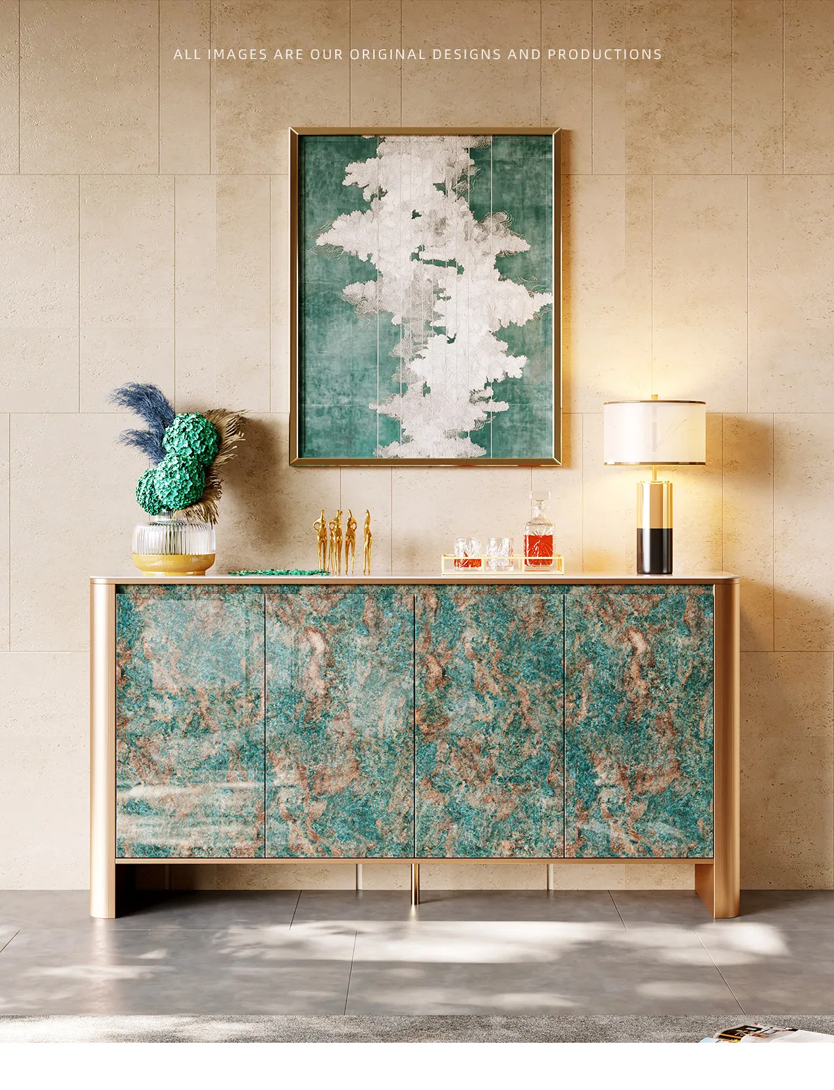 Side cabinet light luxury high-end living room locker entrance wall storage cabinet high-end mountain cabinet