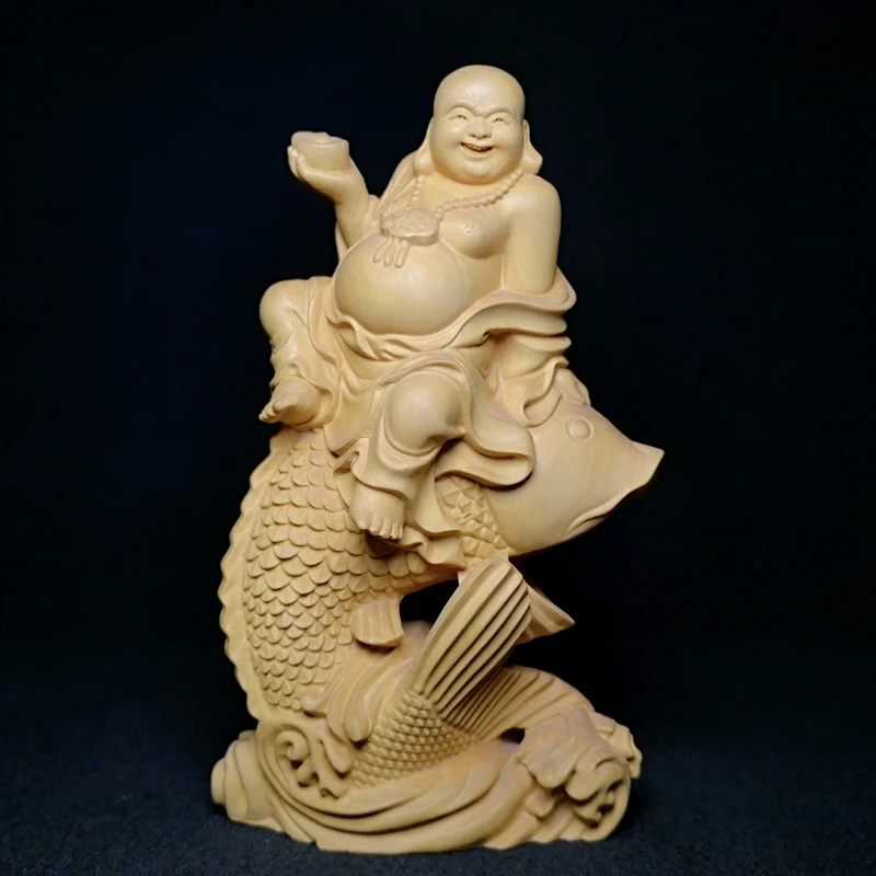 1919-arte-antica-dimensioni-138-×-78-cm-bosso-cinese-collezione-di-statue-di-pesce-seduto-di-buddha-maitreya-intagliato-a-mano