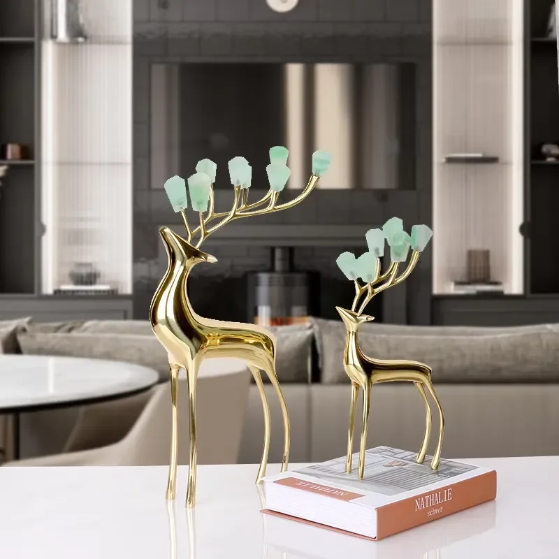 New Arrival Unique Design Home Decor Ornaments Gold Color Metal Animal Decorations for Home