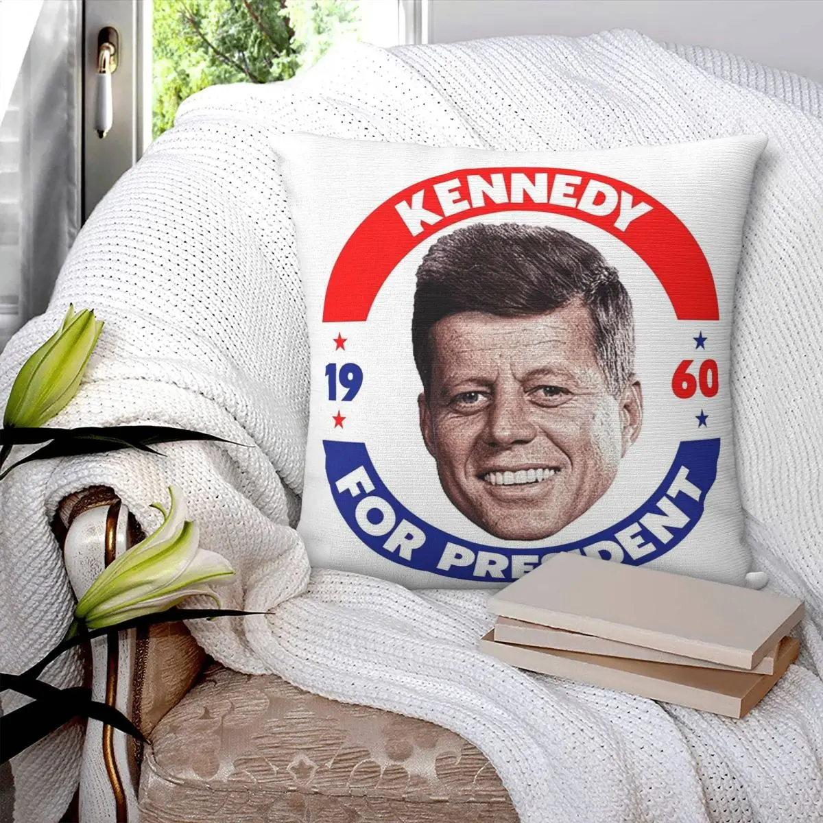 John F Kennedy For President Vote In 1960 Square Pillowcase Pillow Cover Cushion Decor Comfort Throw Pillow for Home Bedroom