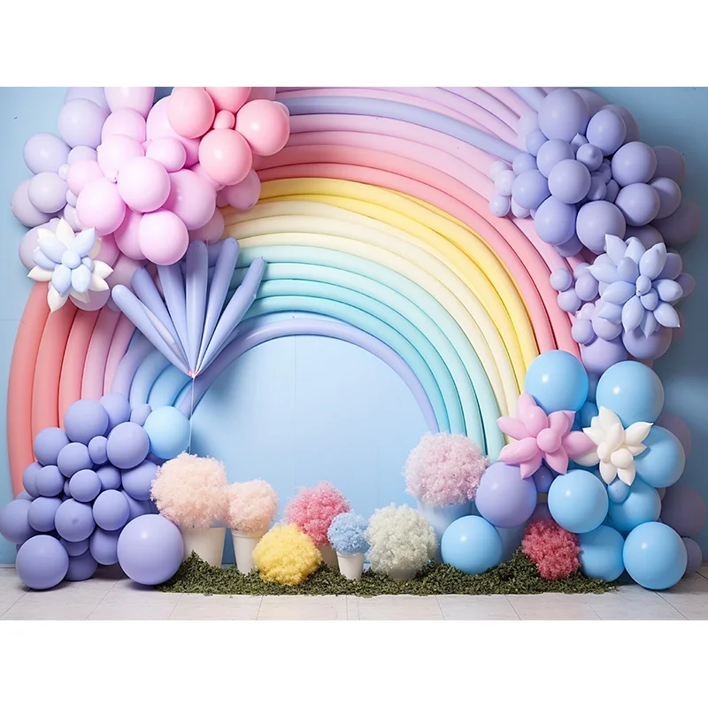 بالونات قوس قزح للتصوير الفوتوغرافي ، الدعائم الخلفية ، زخرفة حفلة عيد ميلاد رائعة ، خلفية استوديو الصور ، الباستيل ، الخلفية