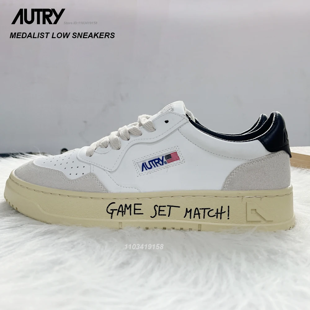 Autry Medalist Shoes Women Low White Sneakers Couple Casual Sports Skateboard Shoes Breathable Vulcanized Shoes For Ladies