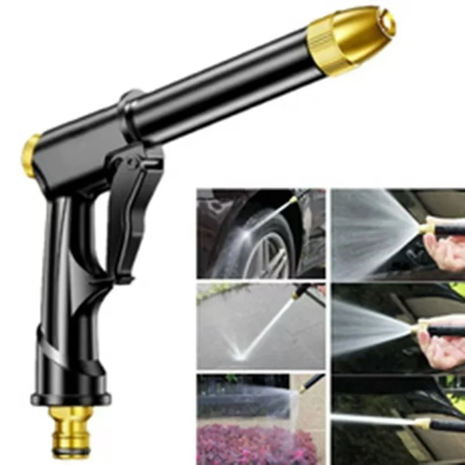High-pressure car wash gun | Thickened long rod & newly upgraded copper-plated nozzle | For home and car use