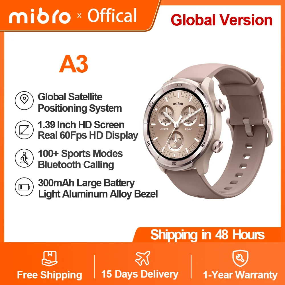 

Mibro Watch A3 29g Super light GPS Positioning Bluetooth Calling Aluminum Alloy Bezel Health Monitor Sport Watch For iOS Android