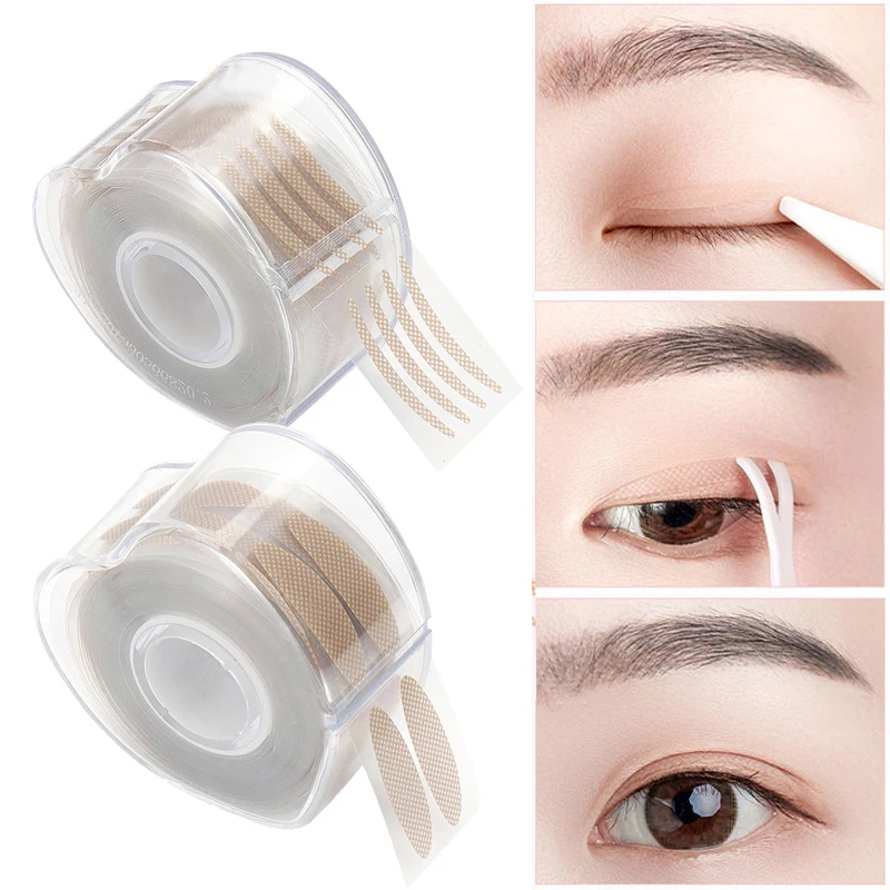 600Pcs/Box Big Eyelid Tape Sticker Double Fold Self Adhesive Eyelid Tape Stickers S/L Makeup Clear Beige Invisible Tool