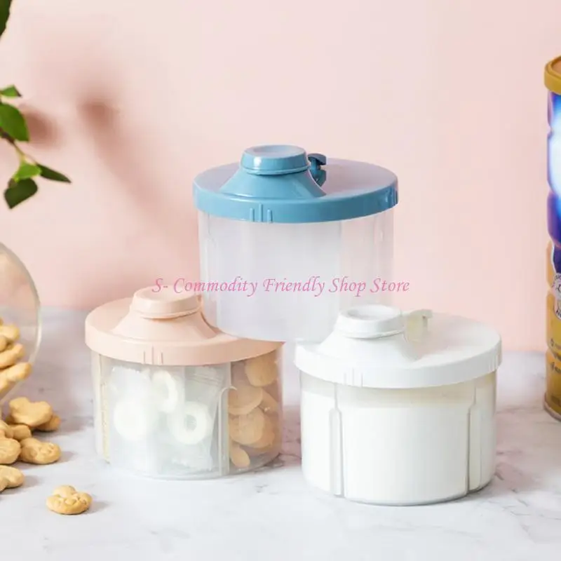 85AE Portable Reusable Baby Snacks Storage Box 4 Compartments Formula Dispenser