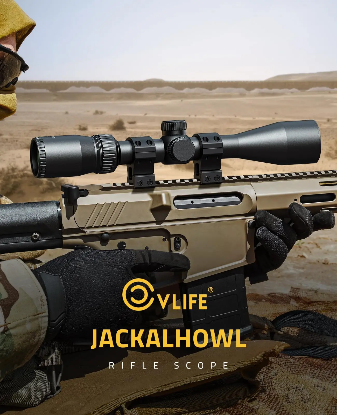MidTen JackalHowl W01 Rifle Scope 1-inch Tube Rifle Scope with 20mm Rings Second Focal Plane