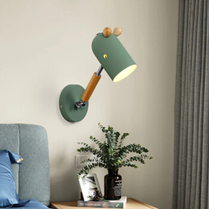 Đèn LED Dán Tường Bắc Âu Mới Phòng Ngủ Đầu Giường Đèn Macaron Nhiều Màu Sắc Бра Trẻ Em Trang Trí Phòng Sconces Nhà Decors luminaria