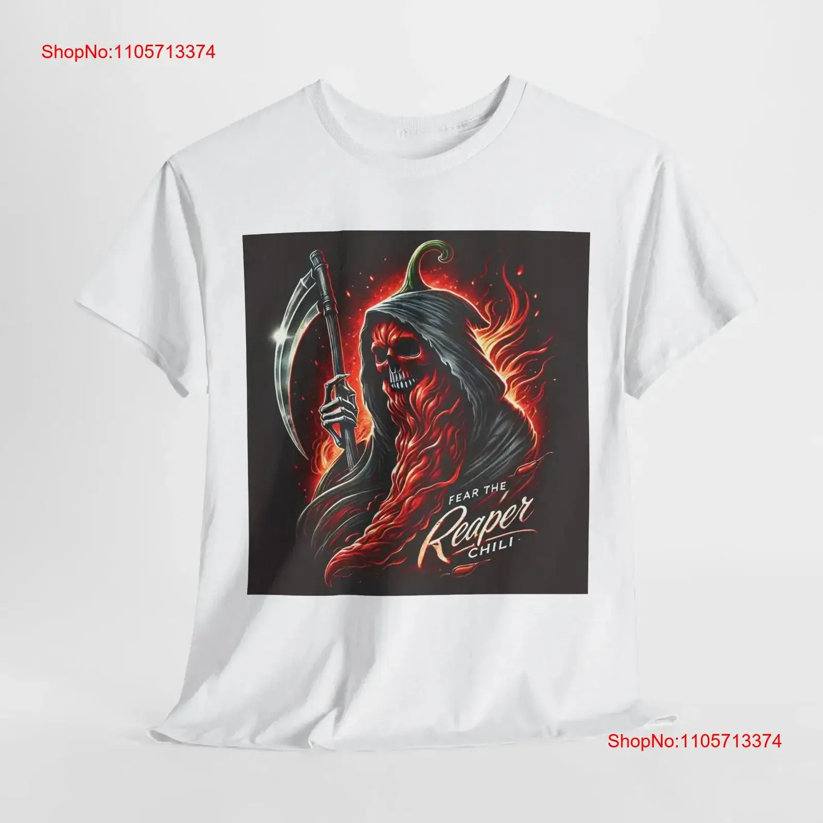 Fear the Reaper Chili T Shirt Carolina Grim Scythe Spicy Food Lover Halloween Costume Top Foodie vintage Washed Versatile Soft