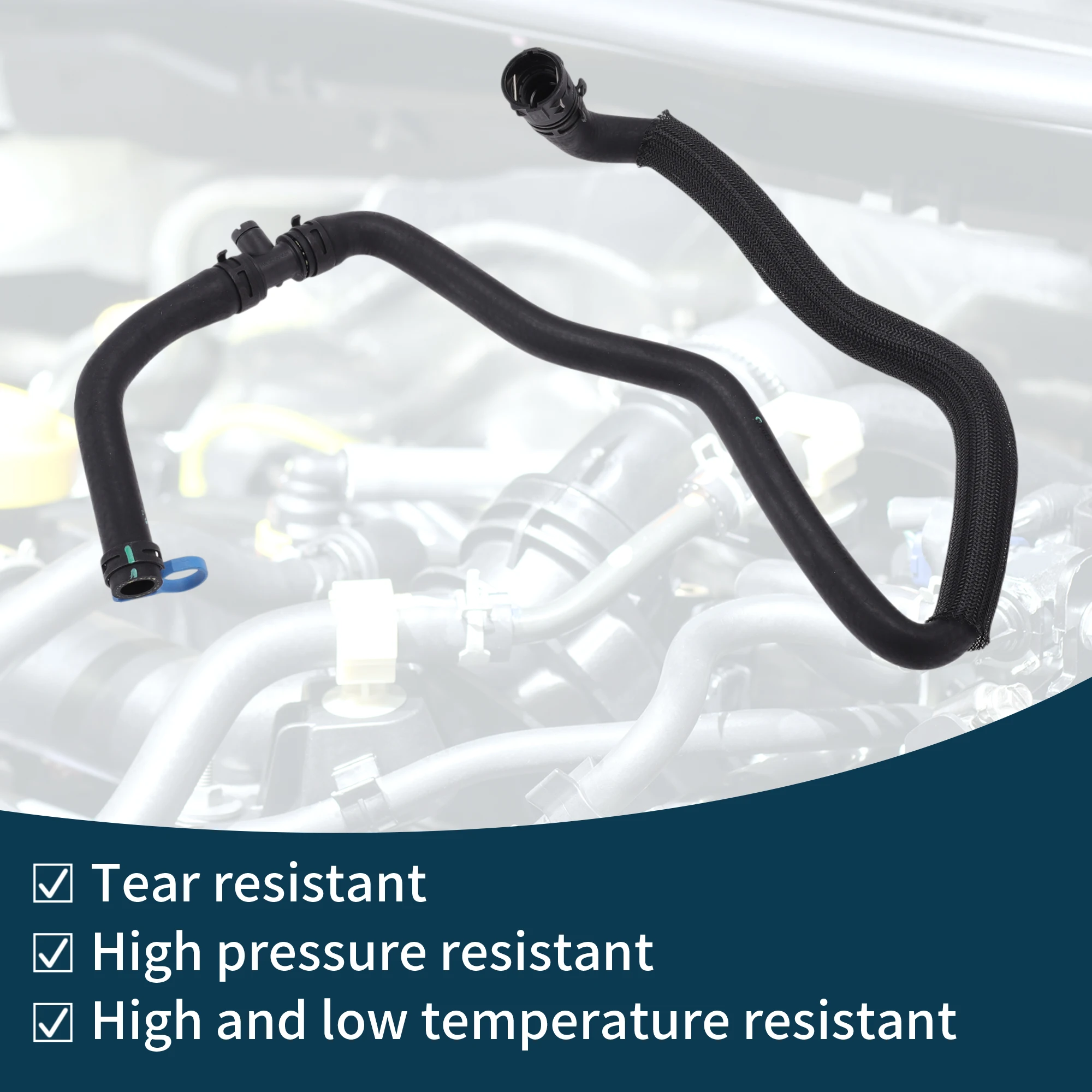 Motoforti خرطوم المبرد سخان خرطوم رقم C2D21516 لجاكوار XF 09-15 أنبوب تبريد مطاطي أسود 1 قطعة