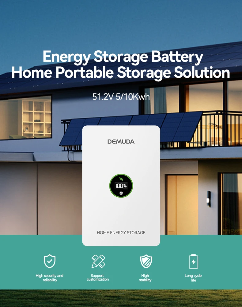 DEMUDA Powerwall Solar Energy Storage Battery 48V 100ah 200ah 5Kw 10Kw Wall-mounted BMS Bluetooth Lifepo4 Lithium Ion Battery