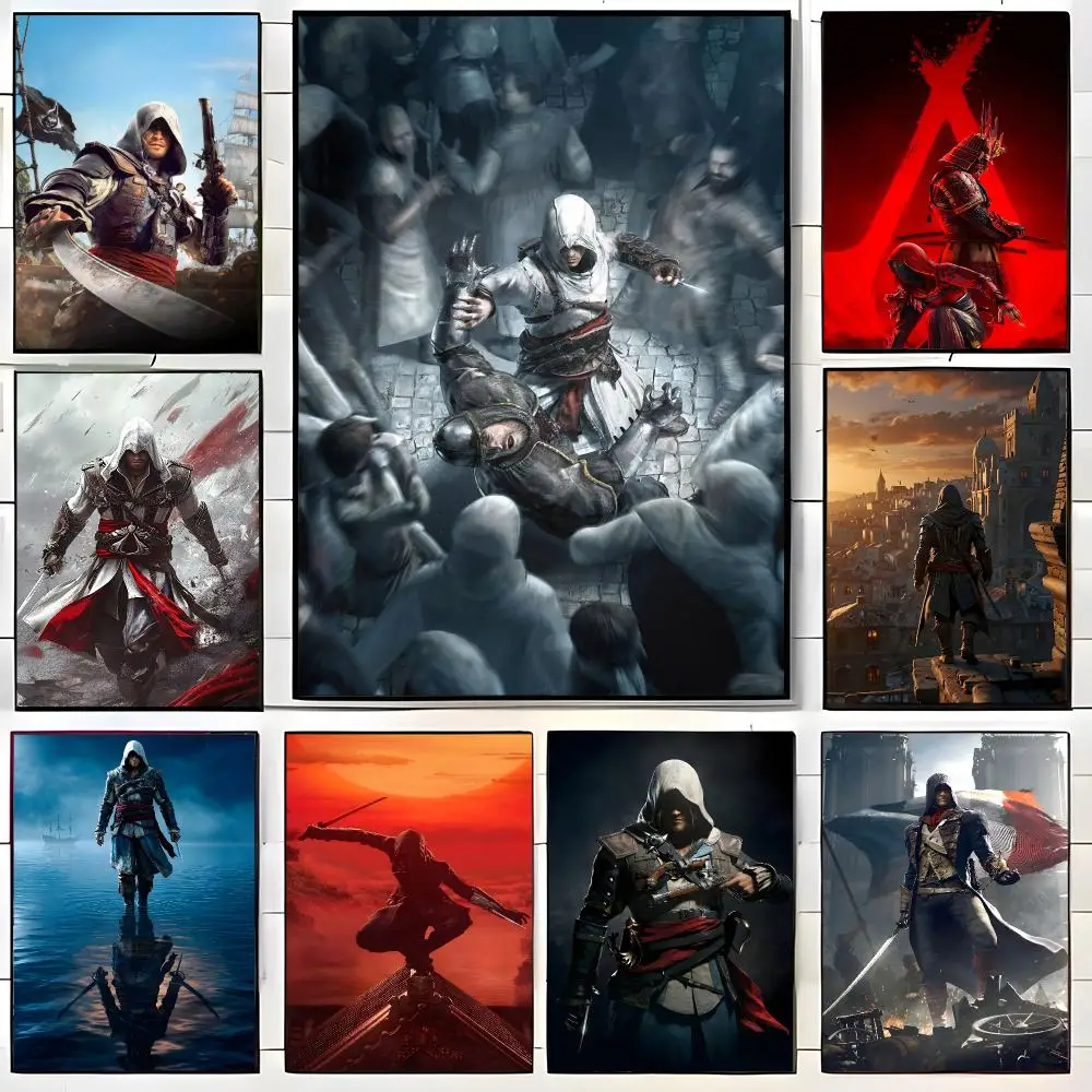 Medieval Game A-Assassins Creed Poster  Self-adhesive Art Waterproof Paper Sticker Coffee House Bar Room Wall Decor