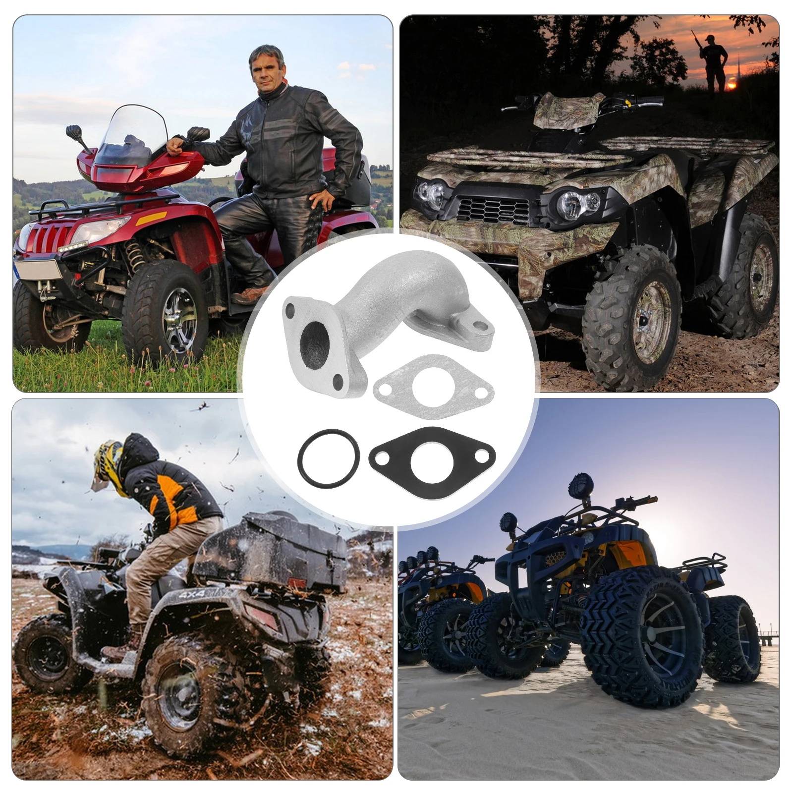 

Motorcycle Accessories Mini Bike Parts Carburetor Kit Intake Manifold for Go Kart Aluminum Inlet