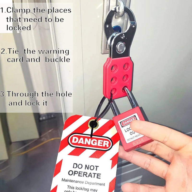 FULL-Lockout Tagout Station For Safe Electrical Lockouts,2Hasps,25Loto Tags,Lock Out Tag Out Kit Board,Lockout Safety Supply