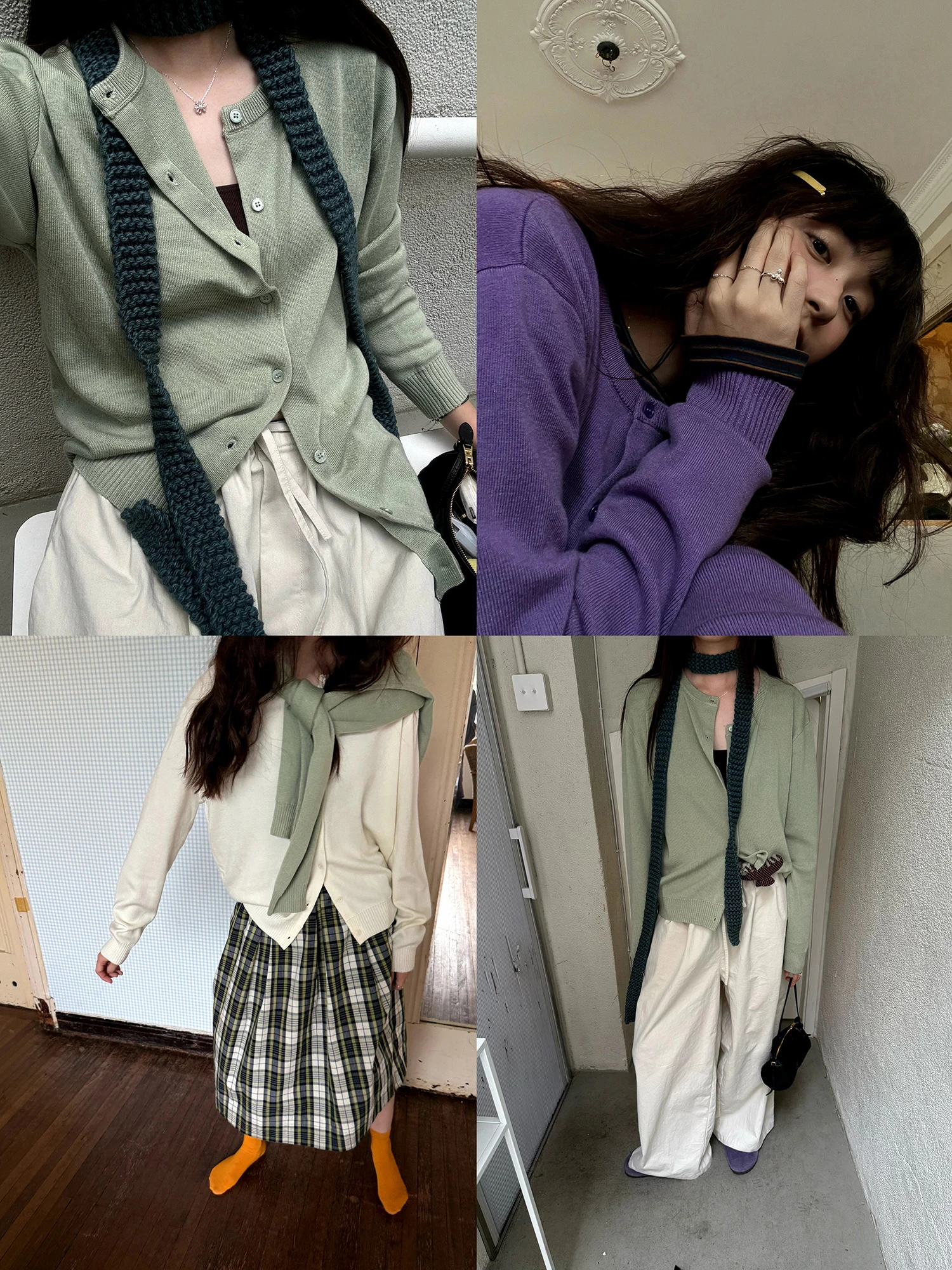 

POXFFEE4 Needle Fine Touch Retro Layering Women's Loose Knitted Sweater Cardigan Comfortable V-Ne Long Sve Warm Coat