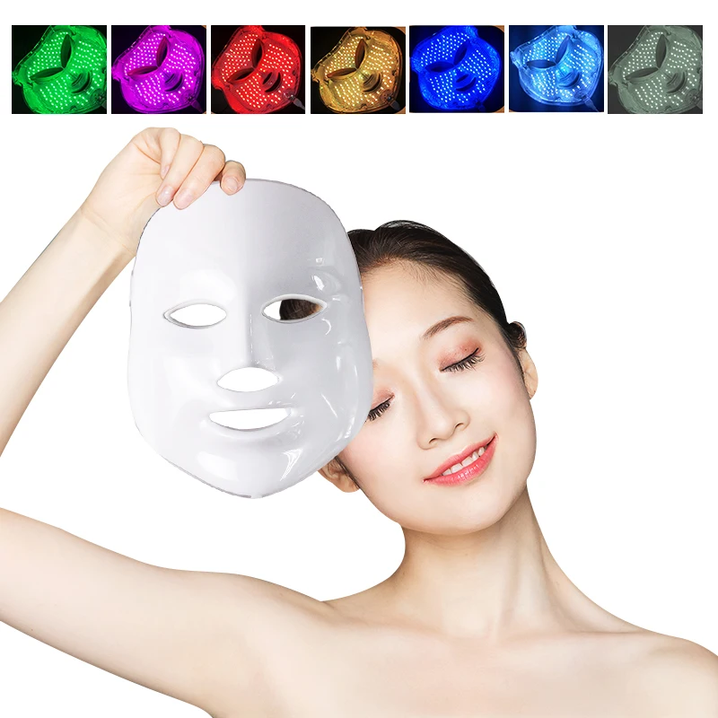 LED Light Therapy Mask 7 Colors Photon Therapy Mask Anti-Acne Wrinkle Removal Skin Rejuvenation Face Lifting Mask Beauty Device