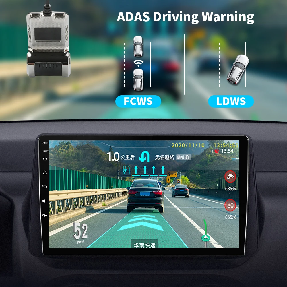 EKIY D4 Dash Cam 2 Channel Full HD 1080P Car DVR USB ADAS Video Recorder Night Vision Front & Back Camera For Android Car Radio