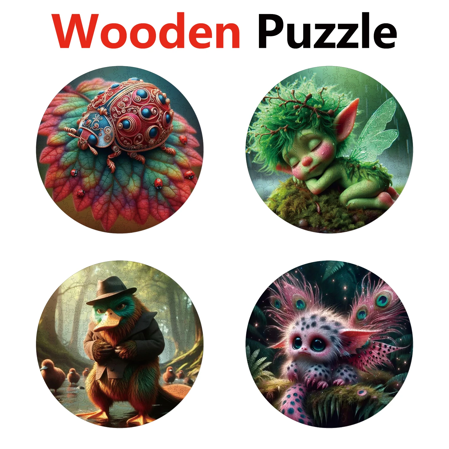 

Bug Elf Platypus Animal Puzzles High Quality Jigsaw Puzzle Wooden Puzzle Best Christmas Gift