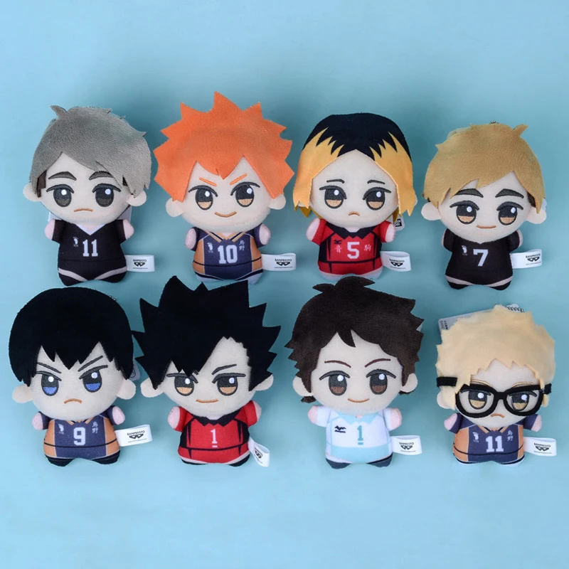 11cm Mini Haikyuu Plush Toy Volleyball Stuffed Doll Hinata Shoyo Tobio Kageyama Yu Nishinoya Plush Pendant Keychain Toy For Gift