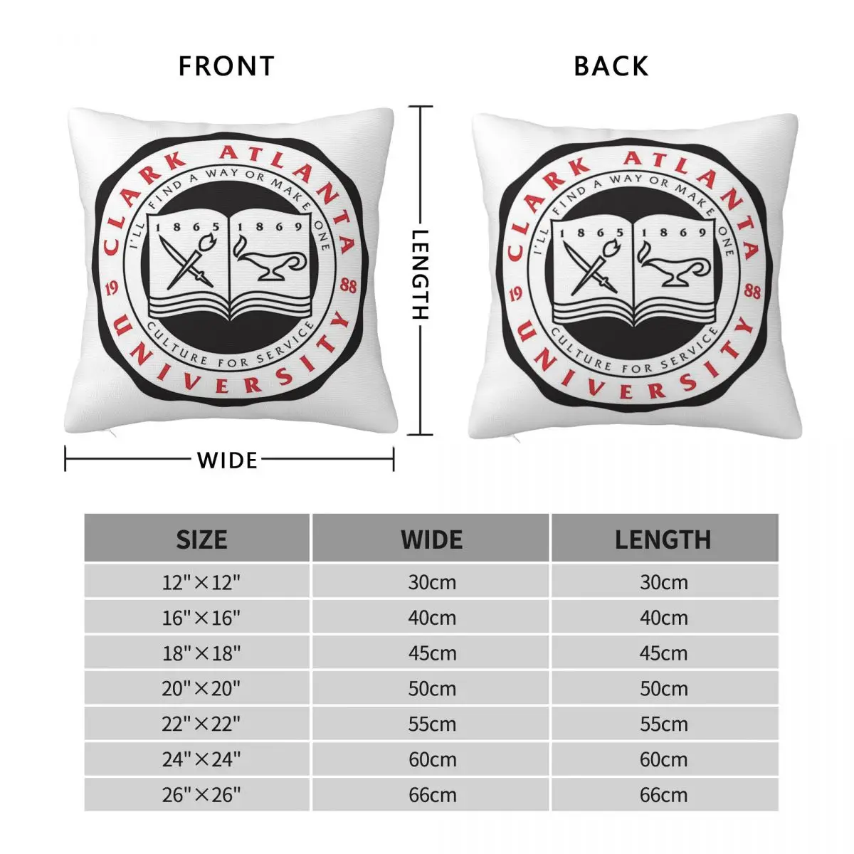 Clark Atlanta University Crest Pillowcase Polyester Linen Velvet Creative Zip Decorative Home Cushion Cover 18