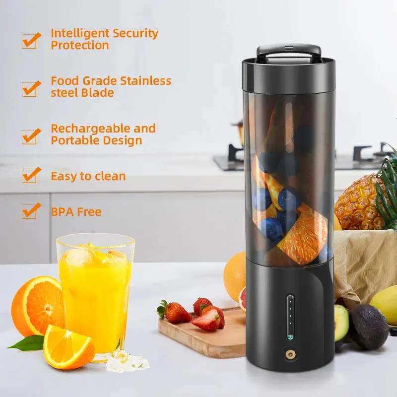 600ml elektrische Entsafter Mixer Tasse USB wiederauf ladbare tragbare Mixer Mixer für Obst Smoothie Shakes Haushalts reise Entsafter Tasse