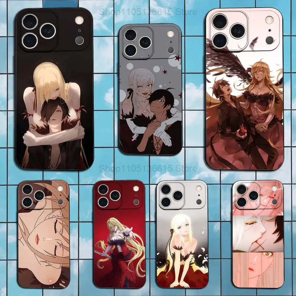 

Novel M-MONOGATARI S-Series Case For iPhone 17,16,15,14,13,12,11 Air,Plus,Pro Max,XS,X,XR,SE,Mini,8,7,Soft Silicone Black Cover