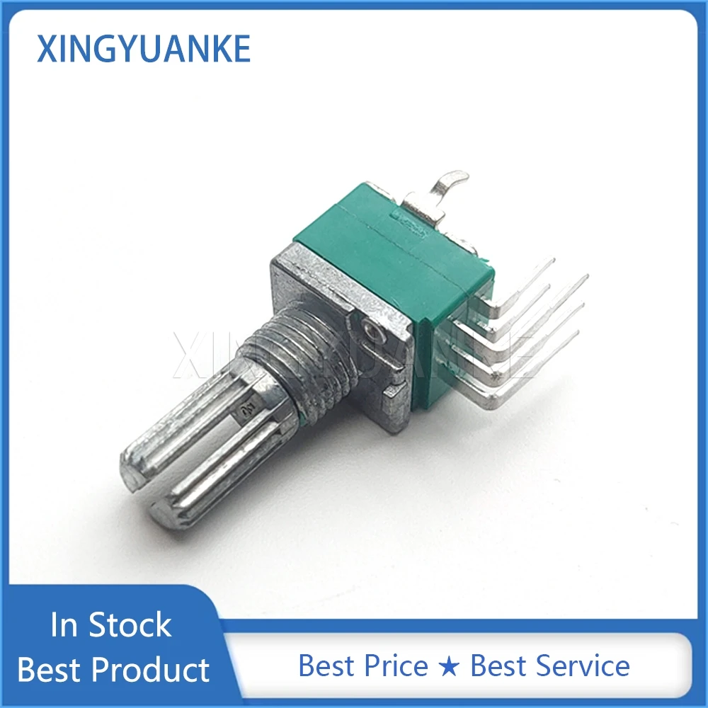 

3PCS RK097G 097 Type Double Vertical Bent Foot 6Pin B5K B502 Volume Audio Adjustment Potentiometer Flower Shaft Length 15mm