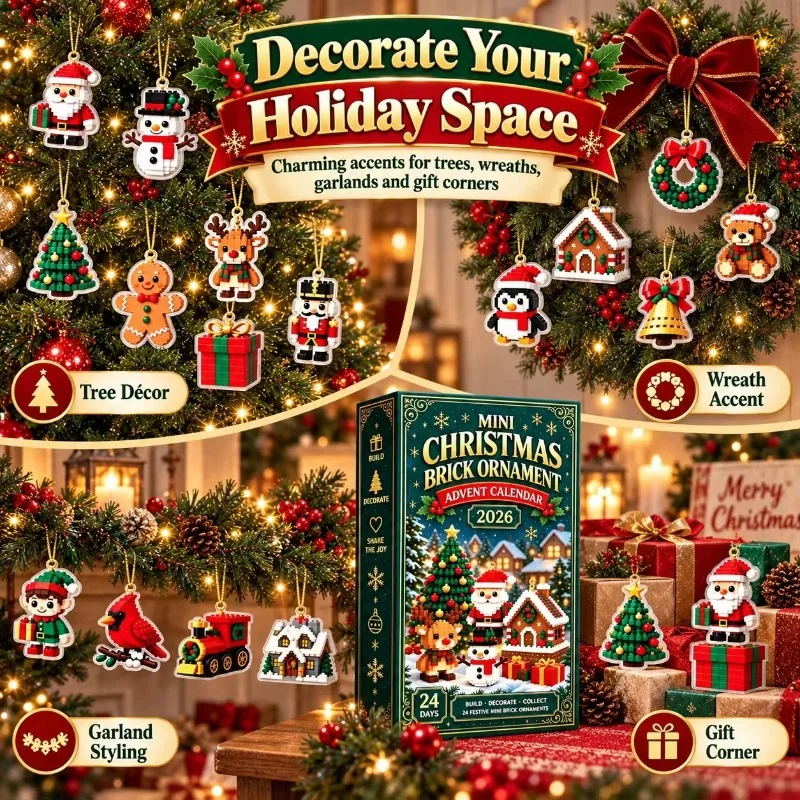 2026 Christmas Advent Calendar 24 Day Countdown Mini Christmas Ornaments Mystery Box Holiday Decor Surprise Gift Collection