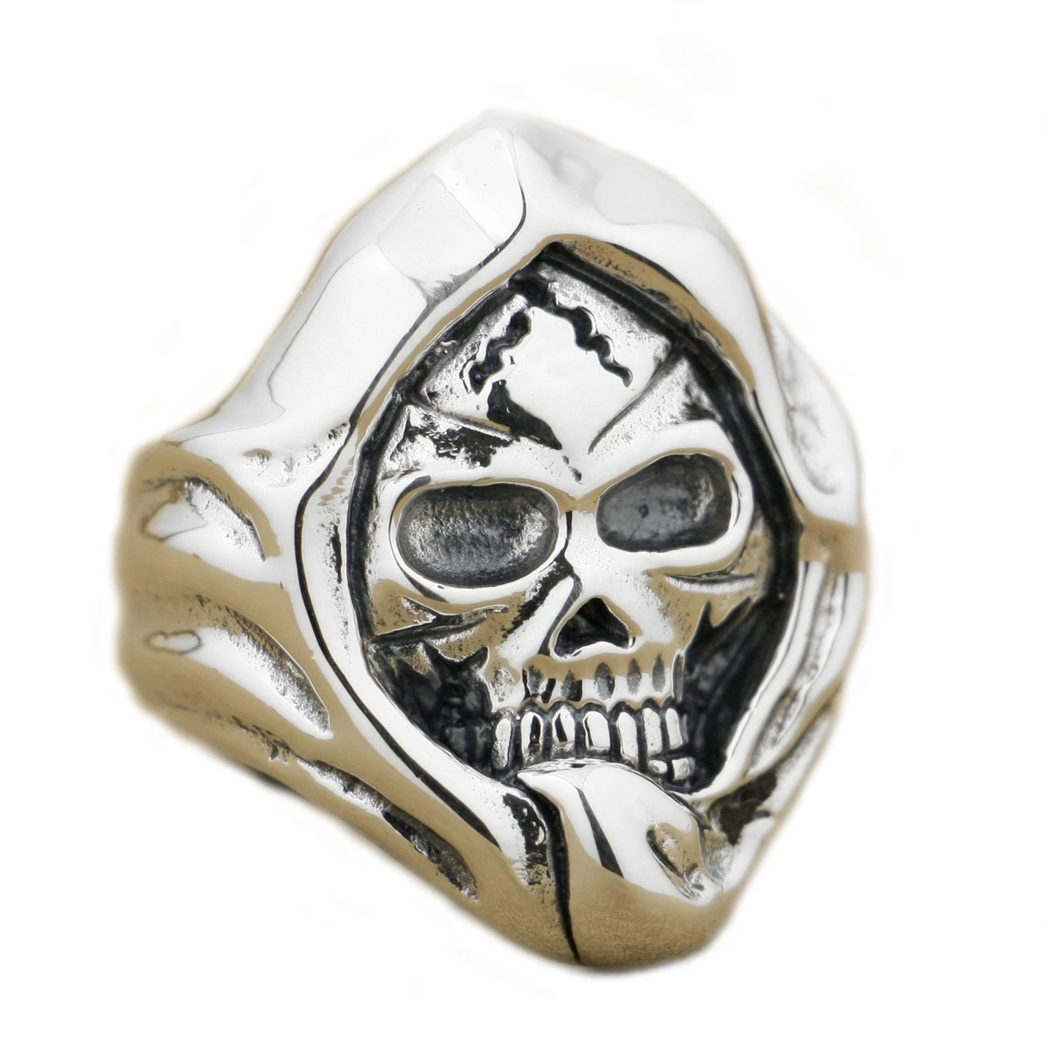 

Huge 925 Sterling Silver Mummy Skull Ring 9Q003 US Size 8 to 15