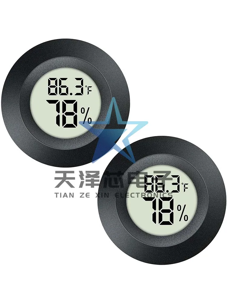 Round Digital Temperature and Humidity Meter, Reptile Digital Temperature and Humidity Meter, Acrylic Box Climbing Box Thermometer